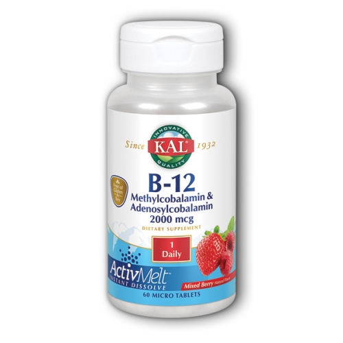 Suplemento Kal B-12 Metilcobalamina Adenosil 60 Tabletas X2 - Venta Internacional.