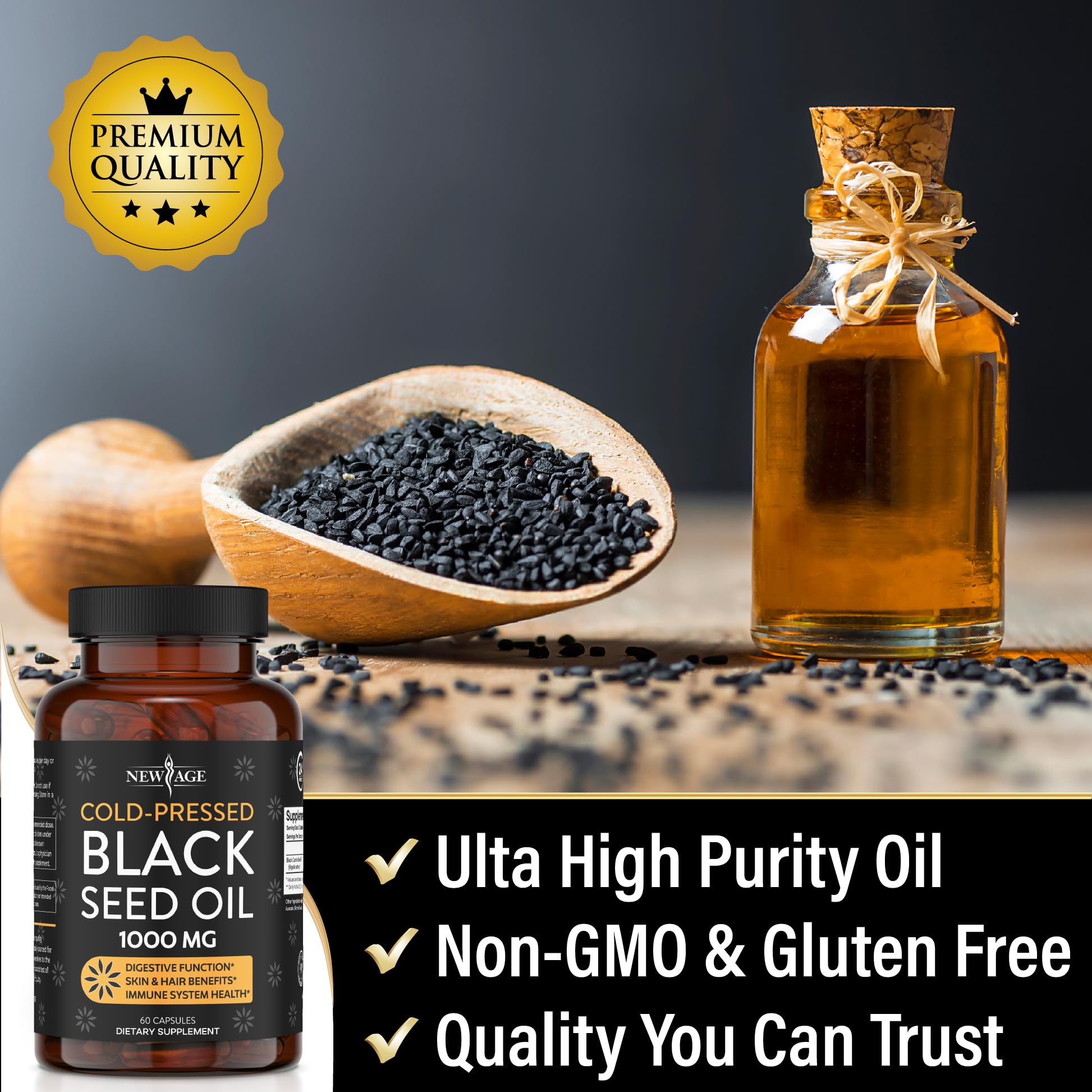 Foto 5 | Cápsulas Blandas De Aceite De Semillas Negras New Age Premium Prensadas En Frío - Venta Internacional.