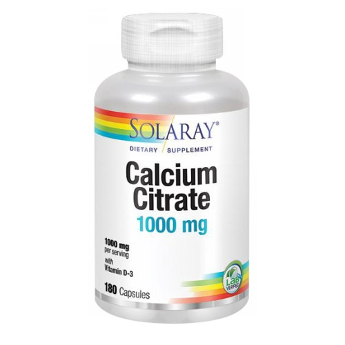 Suplemento De Citrato De Calcio Solaray 180 Cápsulas Con Vitamina D - Venta Internacional.