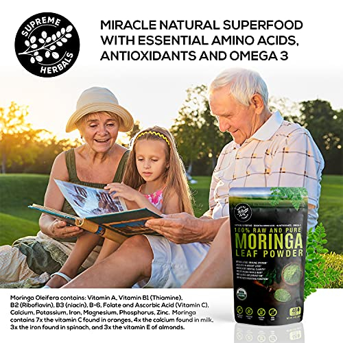 Foto 3 | Polvo De Hoja De Moringa Supreme Herbals, 240 Ml, Certificado Orgánico - Venta Internacional.