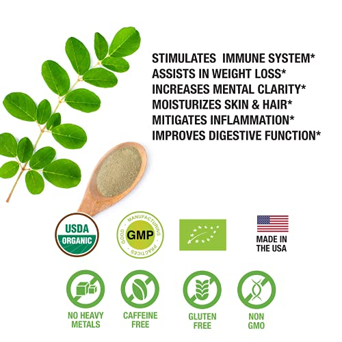 Foto 6 pulgar | Polvo De Hoja De Moringa Supreme Herbals, 240 Ml, Certificado Orgánico - Venta Internacional.