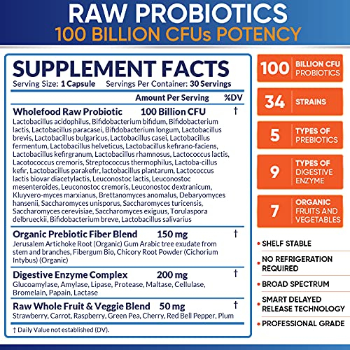 Foto 4 pulgar | Suplemento Wholesome Wellness Probiotics, 100 G De Cfu, 30 Cápsulas - Venta Internacional.