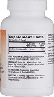 Foto 2 | Suplemento Solimo Zinc 30 Mg 300 Comprimidos, Suministro Para Diez Meses - Venta Internacional.