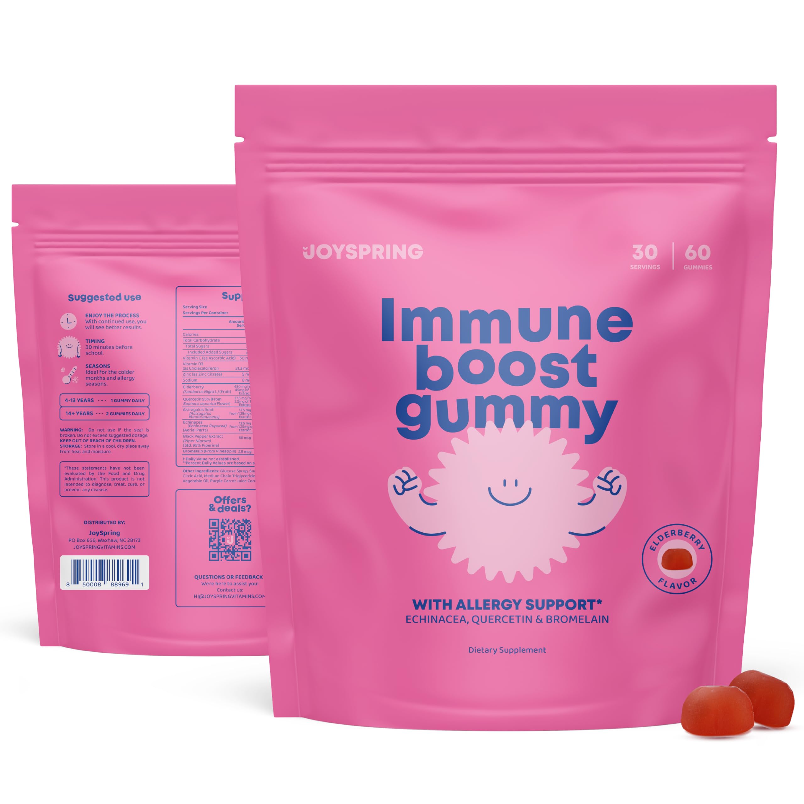Foto 2 pulgar | Gomitas De Apoyo Inmunológico Joyspring Con Quercetina Y Bromelina Para Niños - Venta Internacional.