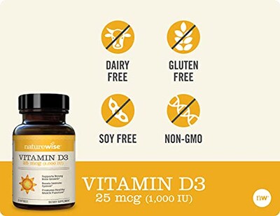 Foto 4 | Suplemento Naturewise De Vitamina D3 1000 Ui, 30 Cápsulas Blandas - Venta Internacional.