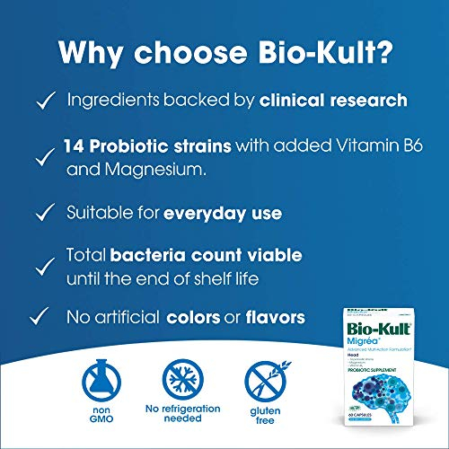 Foto 4 pulgar | Suplemento De Probióticos Bio-kult Migréa Con Magnesio Y B6 60 Unidades - Venta Internacional.