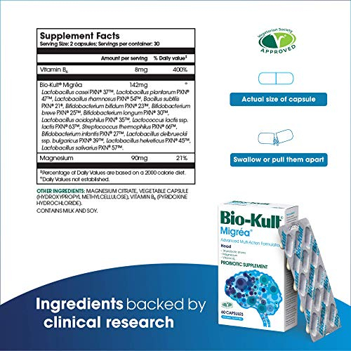 Foto 4 | Suplemento De Probióticos Bio-kult Migréa Con Magnesio Y B6 60 Unidades - Venta Internacional.