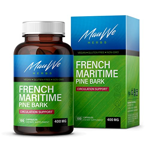Suplemento De Extracto De Corteza De Pino De Mauwe Herbs, 400 Mg, 100 Cápsulas Veganas - Venta Internacional.