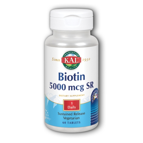 Foto 2 pulgar | Suplemento De Biotina De Liberación Prolongada 5000 Mcg, 60 Tabletas, Kal X2 - Venta Internacional.