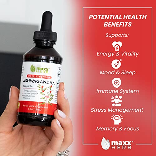 Foto 4 pulgar | Suplemento Maxx Herb, Extracto De Ashwagandha, Potencia Máxima, 120 Ml - Venta Internacional.