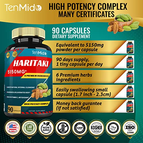 Foto 7 pulgar | Suplemento De Extracto De Haritaki En Cápsulas De 5150 Mg Con Cúrcuma (3 Ml) - Venta Internacional.