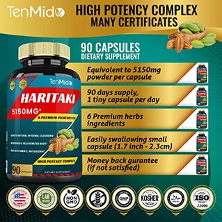 Foto 6 | Suplemento De Extracto De Haritaki En Cápsulas De 5150 Mg Con Cúrcuma (3 Ml) - Venta Internacional.