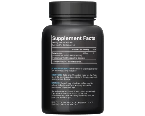 Foto 6 pulgar | Suplemento Fit And Focused Ecdysterone 500 Mg 90 Cápsulas - Venta Internacional.