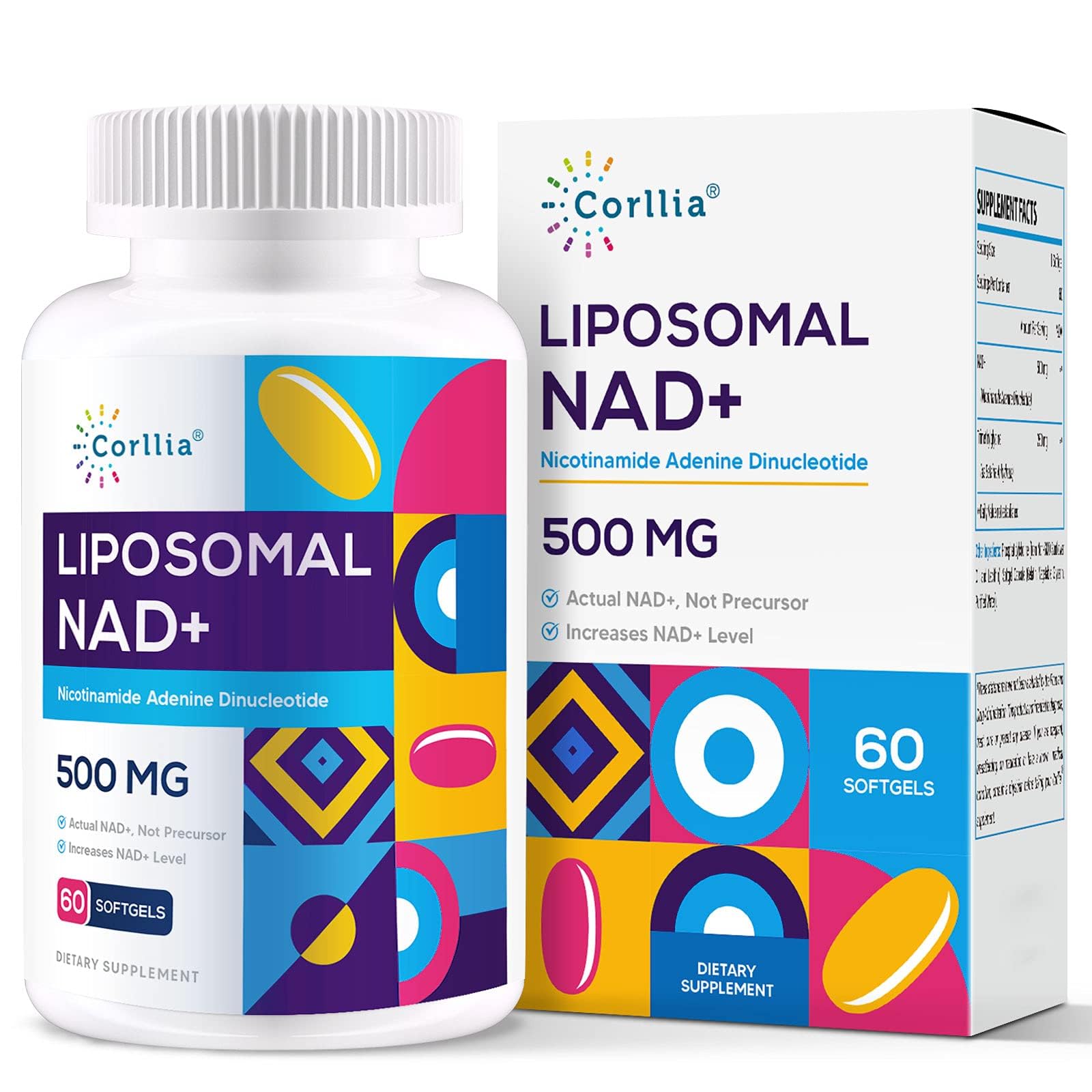 Foto 2 pulgar | Suplemento Corllia Liposomal Nad+ De 500 Mg con Cápsula Blanda de 250 Mg De Tmg - Venta Internacional