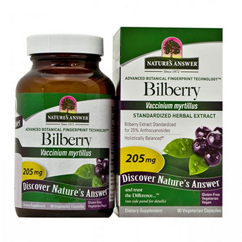 Suplemento Nature's Answer Bilberry Estandarizado 90 Vcaps X4 - Venta Internacional.