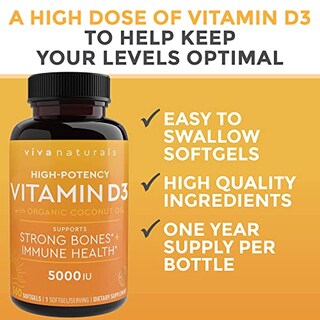 Foto 3 | Suplementos Viva Naturals De Vitamina D3 5000 Ui (360 Cápsulas Blandas) - Venta Internacional.