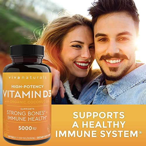 Foto 5 pulgar | Suplementos Viva Naturals De Vitamina D3 5000 Ui (360 Cápsulas Blandas) - Venta Internacional.