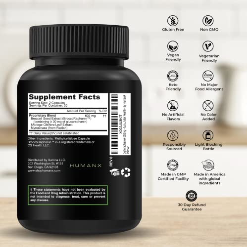 Foto 3 pulgar | Suplemento Humanx Sulforaphane+ 602 Mg Con Brócoli Y Moringa - Venta Internacional.