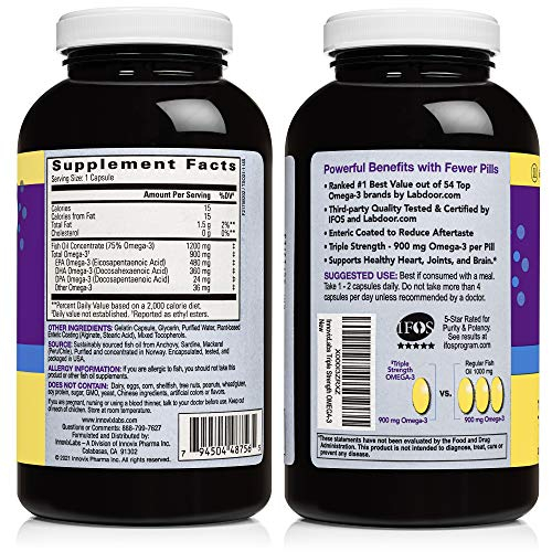 Foto 3 pulgar | Suplemento Innovixlabs De Aceite De Pescado Omega-3 De Triple Concentración 200  - Venta Internacional.