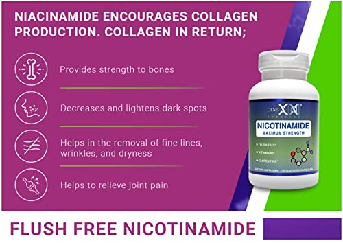 Foto 7 pulgar | Suplemento Genex De Nicotinamida 500 Mg 100 Cápsulas De Vitamina B3 - Venta Internacional.