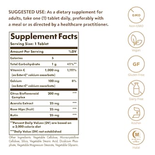 Foto 2 | Complejo De Ascorbato Solgar Ester-c Plus De 1000 Mg De Vitamina C - Venta Internacional.