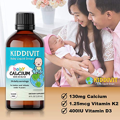 Foto 4 pulgar | Suplemento Kiddivit Baby Calcium Con Vitamina D3 Y K2 120 Ml - Venta Internacional.