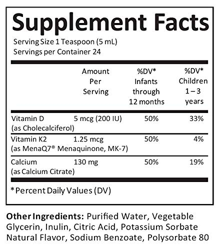 Foto 6 pulgar | Suplemento Kiddivit Baby Calcium Con Vitamina D3 Y K2 120 Ml - Venta Internacional.