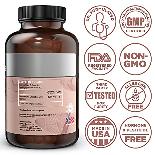 Foto 3 pulgar | Cápsulas Supplement Optimal Carnivore Beef Hígado, 180 Píldoras - Venta Internacional.