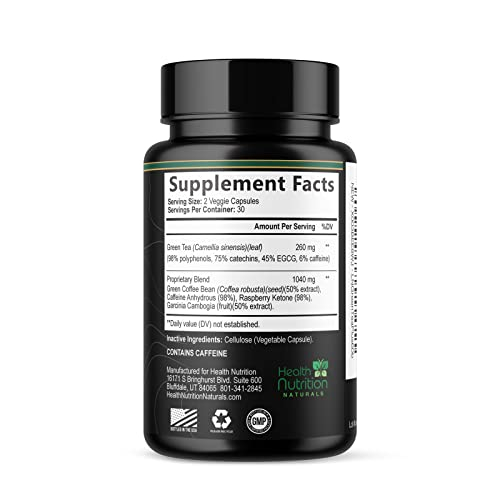 Foto 3 pulgar | Extracto De Té Verde De Supplement Health Nutrition Naturals 60 Ca - Venta Internacional.