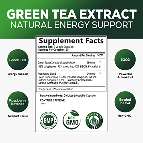 Foto 4 pulgar | Extracto De Té Verde De Supplement Health Nutrition Naturals 60 Ca - Venta Internacional.
