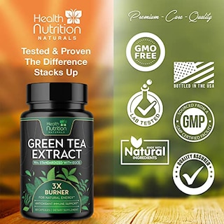 Foto 5 | Extracto De Té Verde De Supplement Health Nutrition Naturals 60 Ca - Venta Internacional.