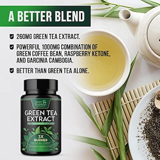 Foto 6 | Extracto De Té Verde De Supplement Health Nutrition Naturals 60 Ca - Venta Internacional.