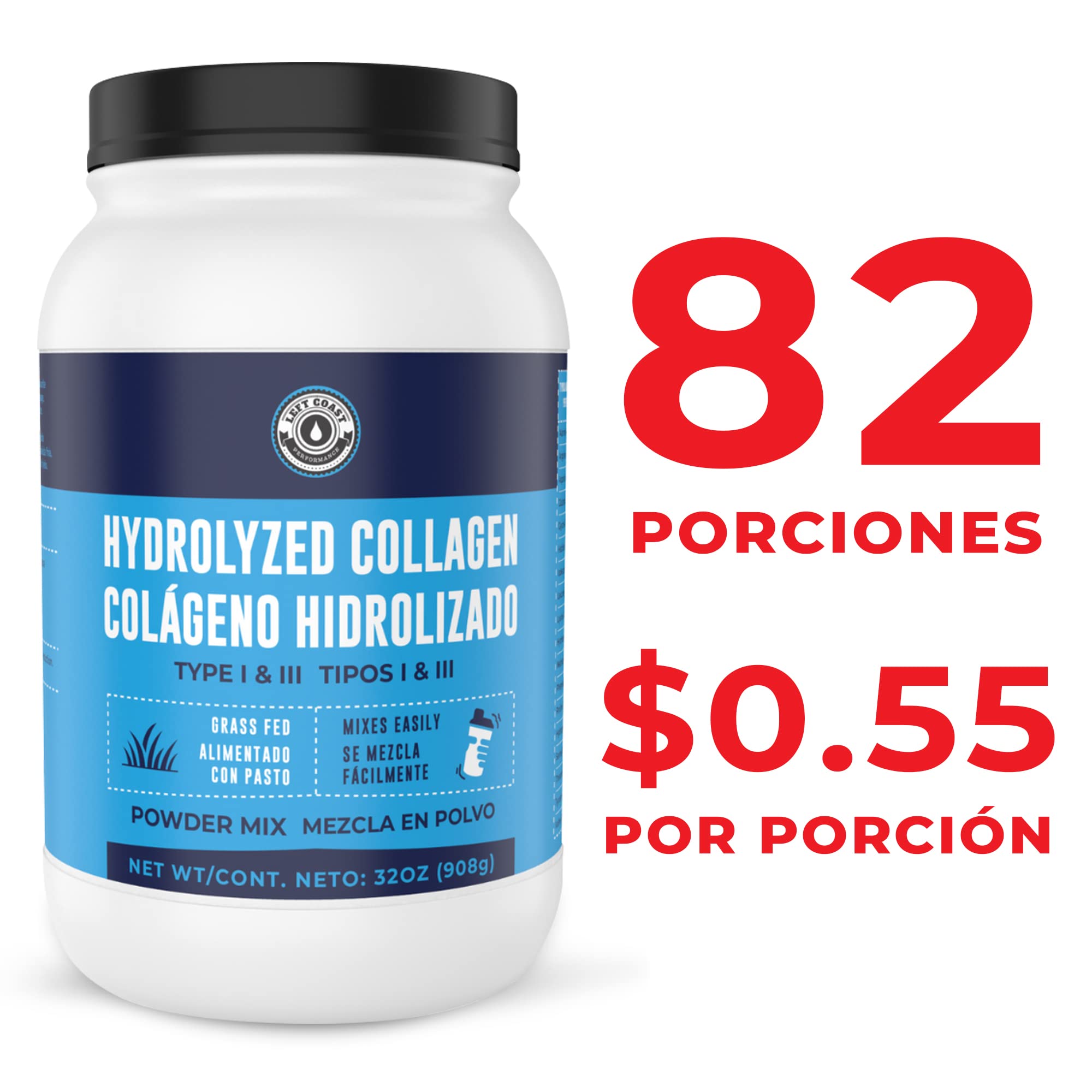 Foto 3 pulgar | Colágeno Hidrolizado En Polvo 910 Ml Left Coast Performance - Venta Internacional.