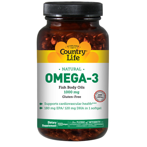 Foto 2 pulgar | Suplemento De Aceites Corporales De Pescado Omega 3 De Country Life, 1000 Mg - Venta Internacional.