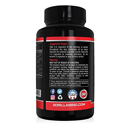 Foto 4 pulgar | Suplemento Nootrópico Gorilla Mind Smooth 90 Cápsulas - Venta Internacional.