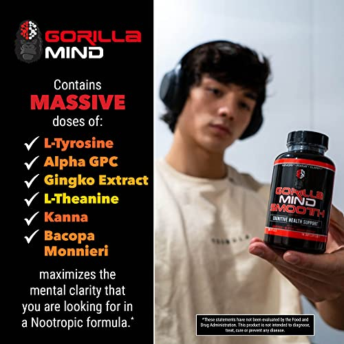 Foto 5 pulgar | Suplemento Nootrópico Gorilla Mind Smooth 90 Cápsulas - Venta Internacional.