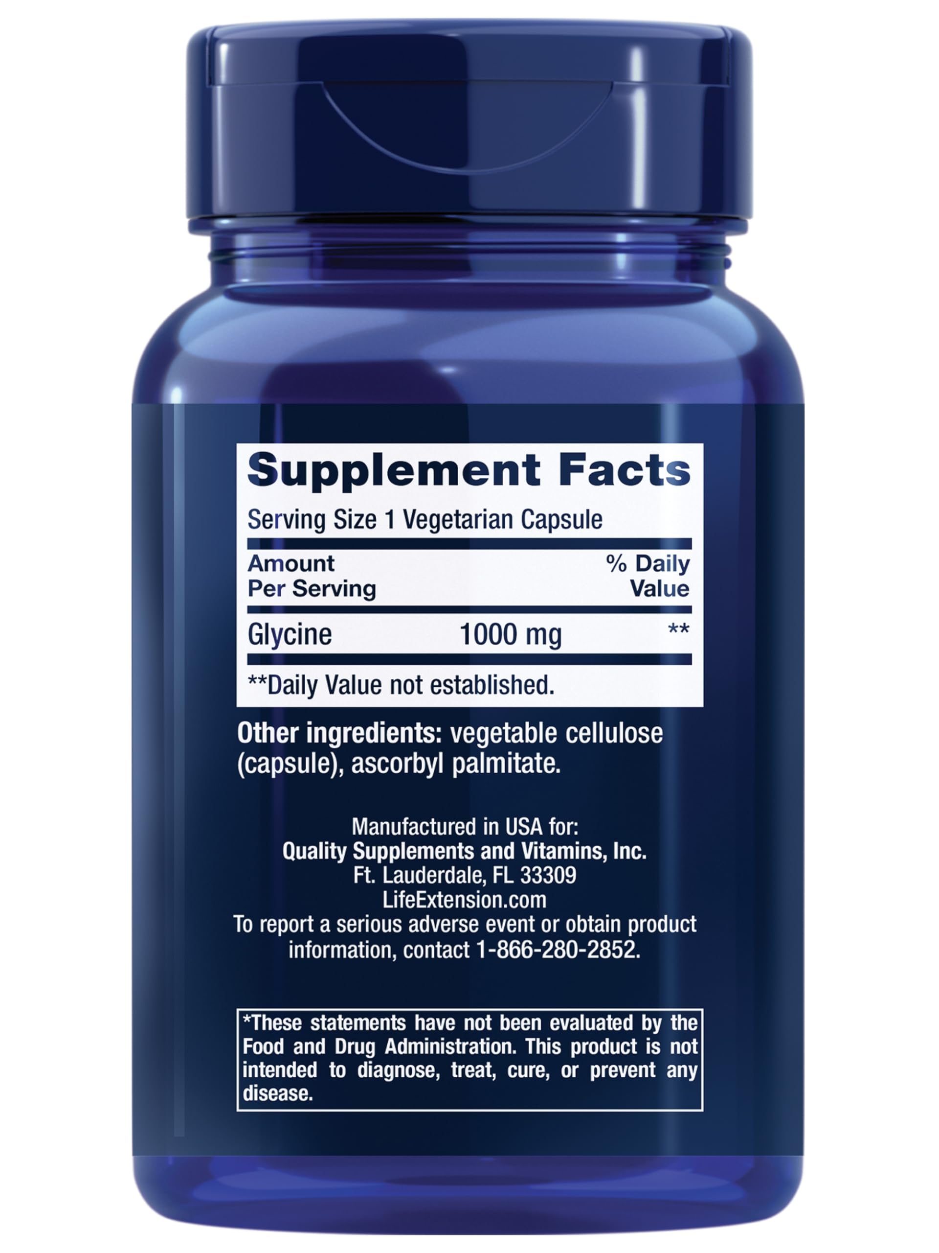 Foto 3 pulgar | Suplemento Life Extension Glycine 1000 Mg 100 Cápsulas - Venta Internacional.