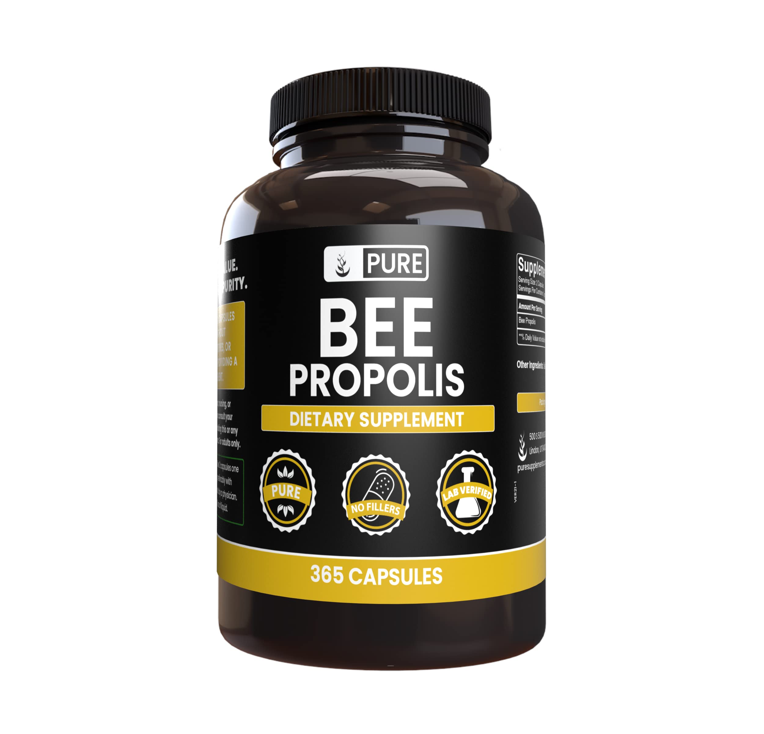 Foto 1 | Cápsulas De Propóleo De Abeja Con Ingredientes Orgánicos Puros 365 Cápsulas - Venta Internacional.