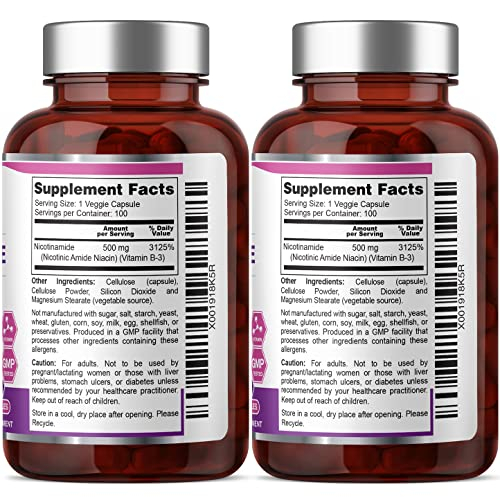 Foto 2 | Suplemento Biophix B-3 De Nicotinamida 500 Mg 100 Cápsulas (paquete De 2) - Venta Internacional.
