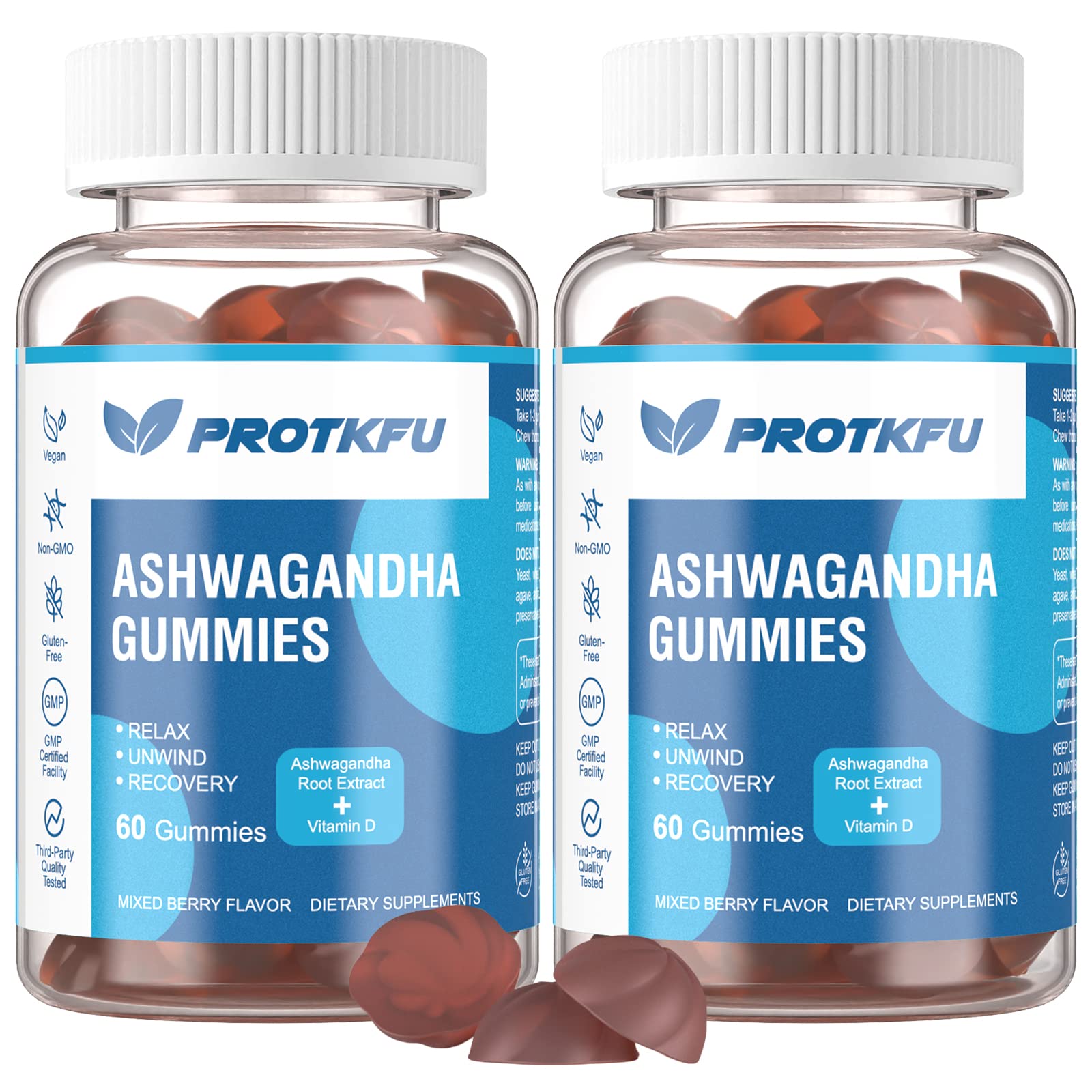 Foto 2 pulgar | Gomitas De Ashwagandha Protkfu, 120 Unidades, Para Mujeres Y Hombres, 2 Unidades - Venta Internacional.