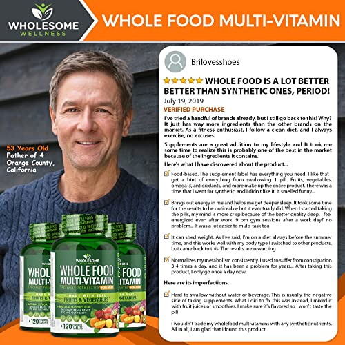 Foto 8 pulgar | Multivitamínico Wholesome Wellness Whole Food Para Hombres, 120 Mesas - Venta Internacional.