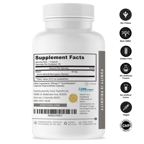 Foto 3 pulgar | Suplemento Pure Therapro Rx Bio Boron 10 Mg 90 Cápsulas Vegetarianas - Venta Internacional.