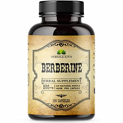 Foto 2 pulgar | Suplemento Herbalicious Berberine Hcl 500 Mg 100 Cápsulas - Venta Internacional.