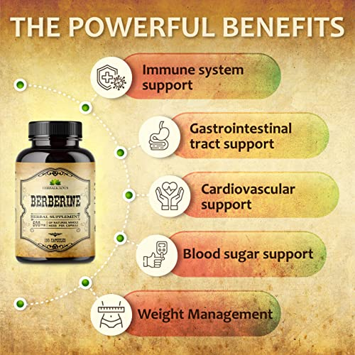 Foto 5 pulgar | Suplemento Herbalicious Berberine Hcl 500 Mg 100 Cápsulas - Venta Internacional.