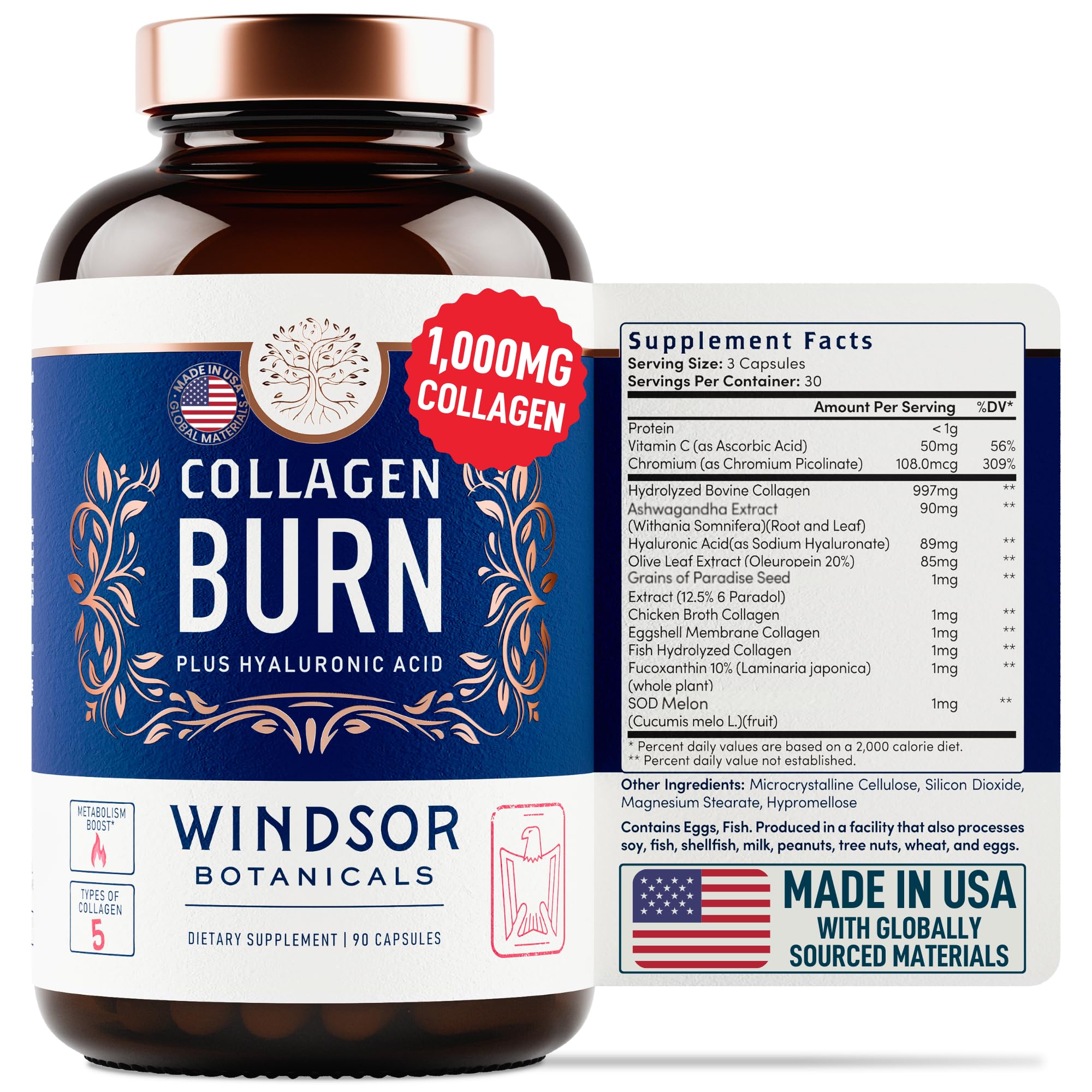 Foto 1 | Suplemento Multicolágeno Termogénico Windsor Botanicals Bur - Venta Internacional.