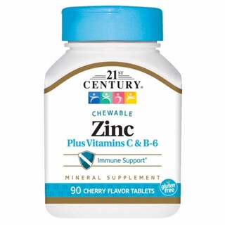 Foto 1 | Suplemento De Zinc Masticable Del Siglo Xxi Con C Y B6, 90 Tabletas X4 - Venta Internacional.