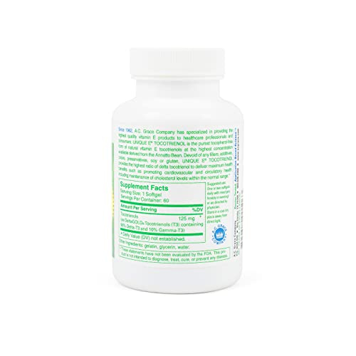 Foto 3 pulgar | Suplemento Unique E, Tocotrienoles, 60 Cápsulas Blandas, 125 Mg - Venta Internacional.