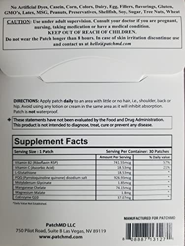Foto 4 pulgar | Parche Tópico Glutathione Plus de Patchmd, Suministro para 30 Días - Venta Internacional