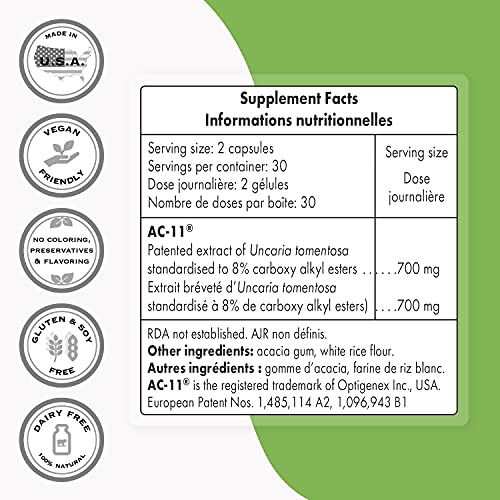Foto 4 pulgar | Suplemento Super Smart Ac-11  (uña De Gato) 700 Mg 60 Cápsulas - Venta Internacional.