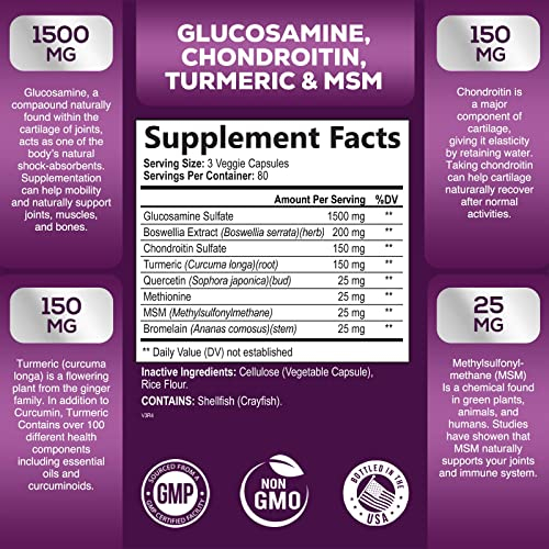 Foto 3 pulgar | Suplemento Health Nutrition Naturals: Glucosamina Y Condroitina - Venta Internacional.